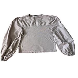 Zara Puff Sleeve Long Sleeve Shirt Purple Women’s Size Medium